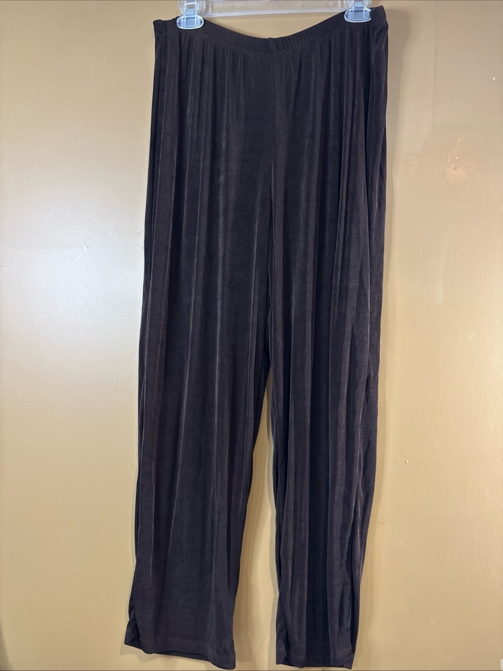 HC1020. Citiknits Knit Pants Womens Brown Slinky Stretch  A51524 Large